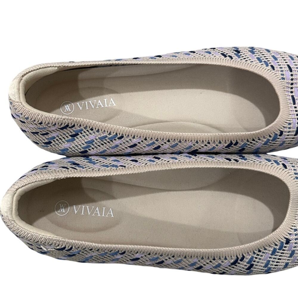 VIVAIA Aria 5 Pointed Toe Knit Ballet Flat Shoes Sz 10.5 NWOT Tweed Multi-color - Picture 4 of 7